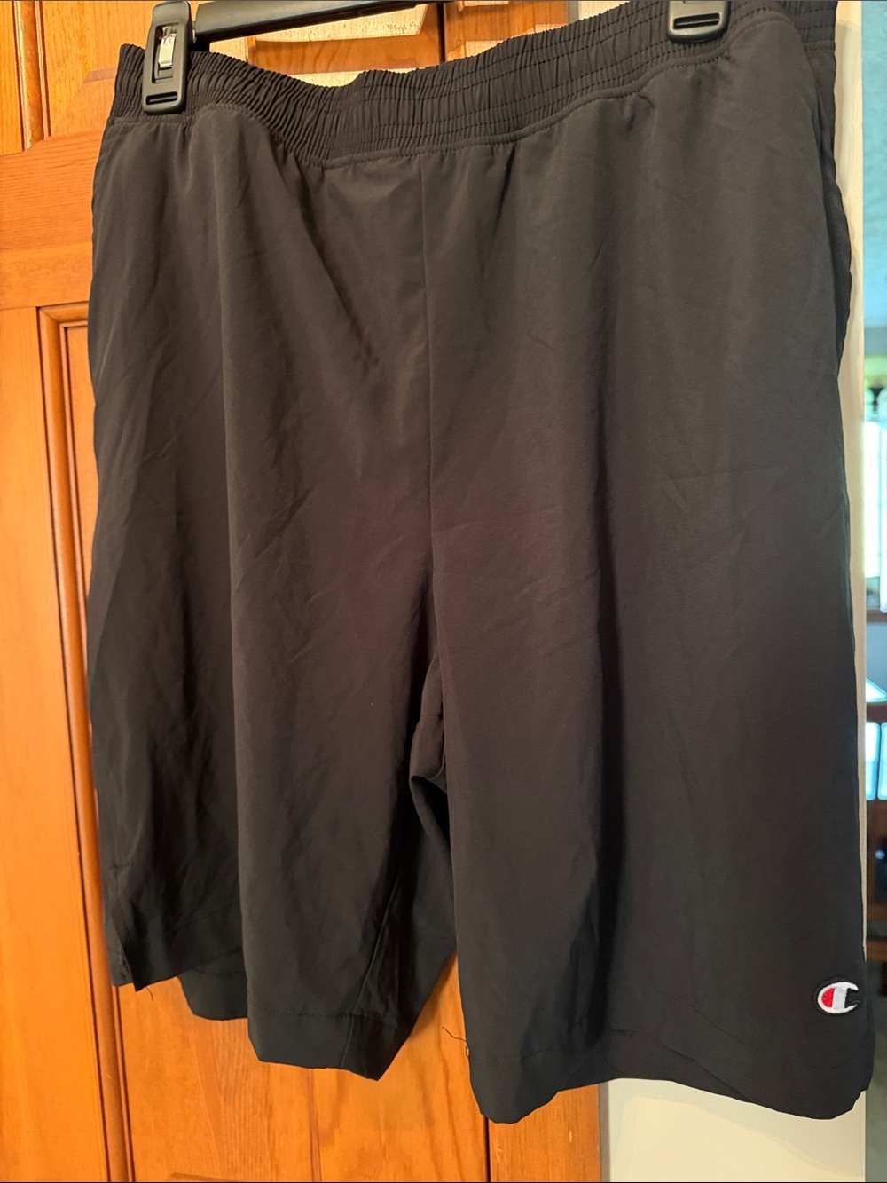 Champion Men’s Black Athletic Shorts with Small Logo